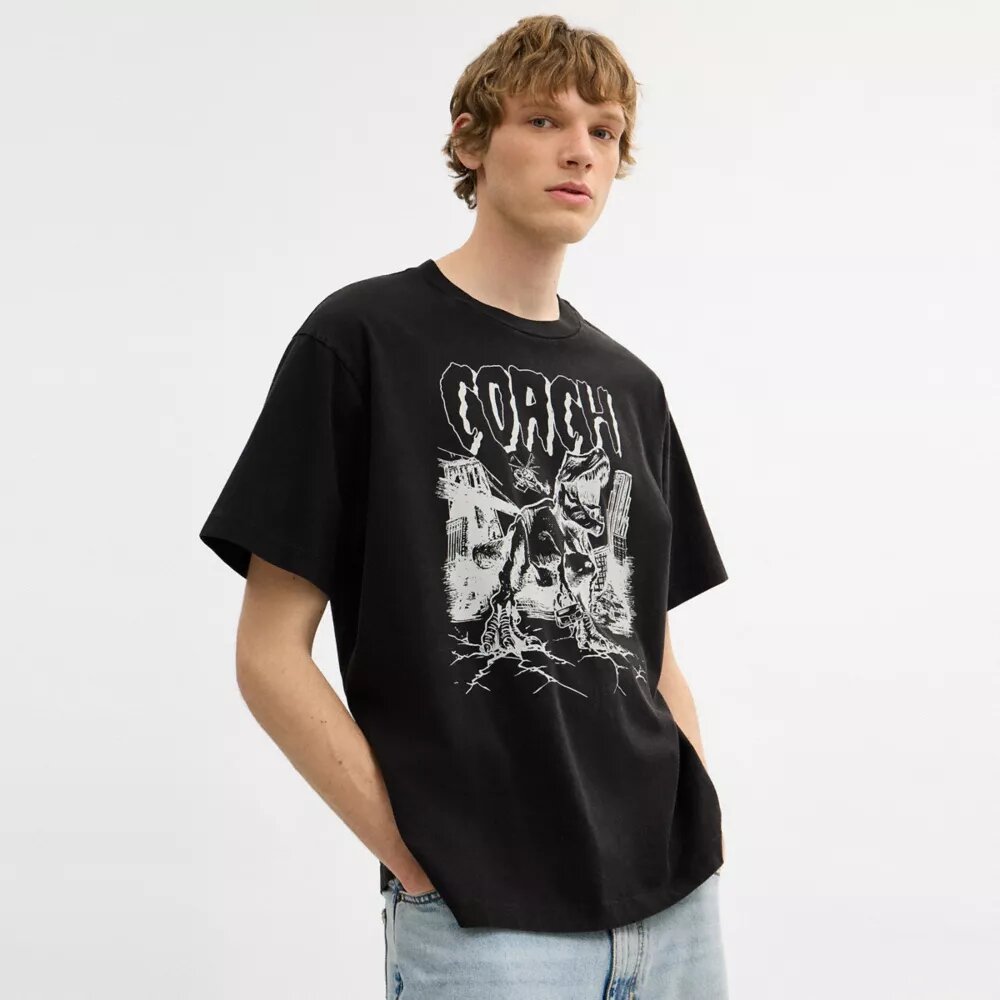 „Dinosaur City“ Relaxed-T-Shirt aus Bio-Baumwolle