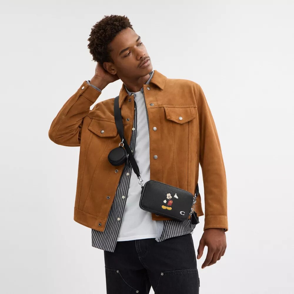 Disney X Coach „Charter“ Slim-Umhängetasche mit Mickey Mouse