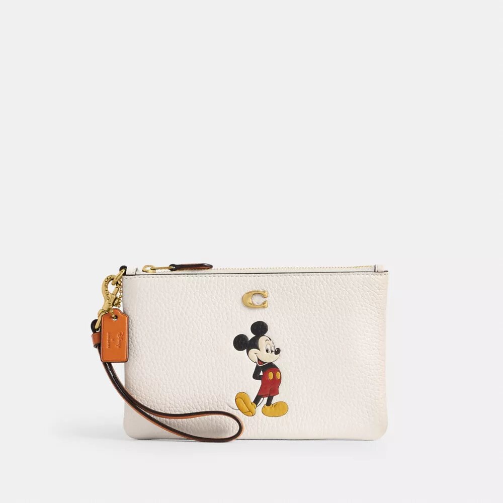 Disney X Coach Essential Small Handgelenktasche aus regenerativem Leder mit Mickey Mouse