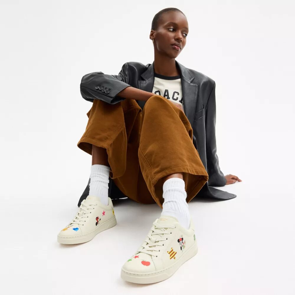 Disney X Coach High-Top-Sneaker mit Aufkleber-Print