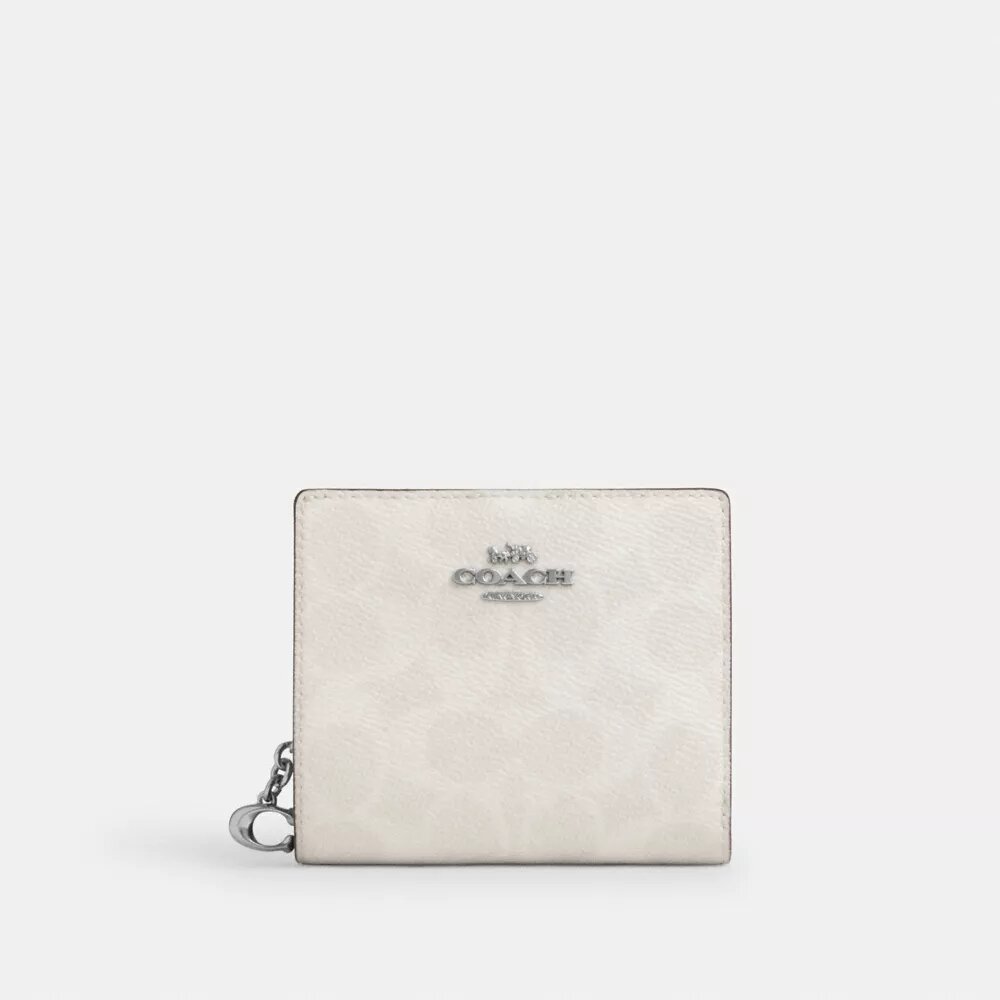 Druckknopf-Geldbörse aus Signature Canvas