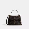Emory-Handtasche mit Tragegriff und Blumenapplikation
