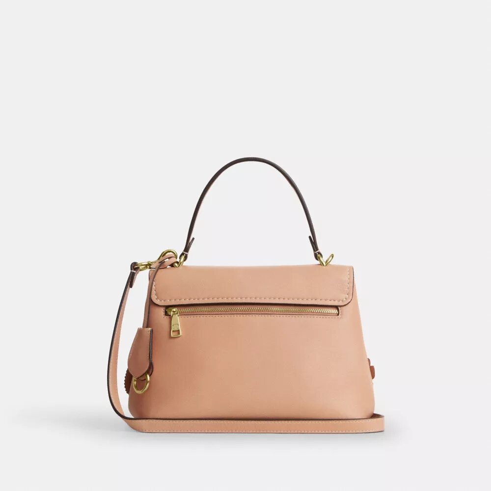 Emory-Handtasche mit Tragegriff und Blumenapplikation
