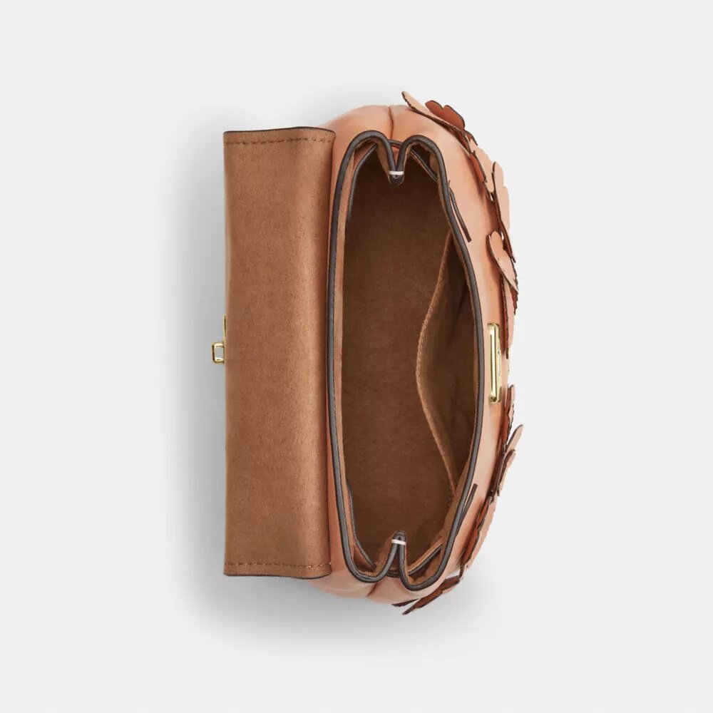 Emory-Handtasche mit Tragegriff und Blumenapplikation