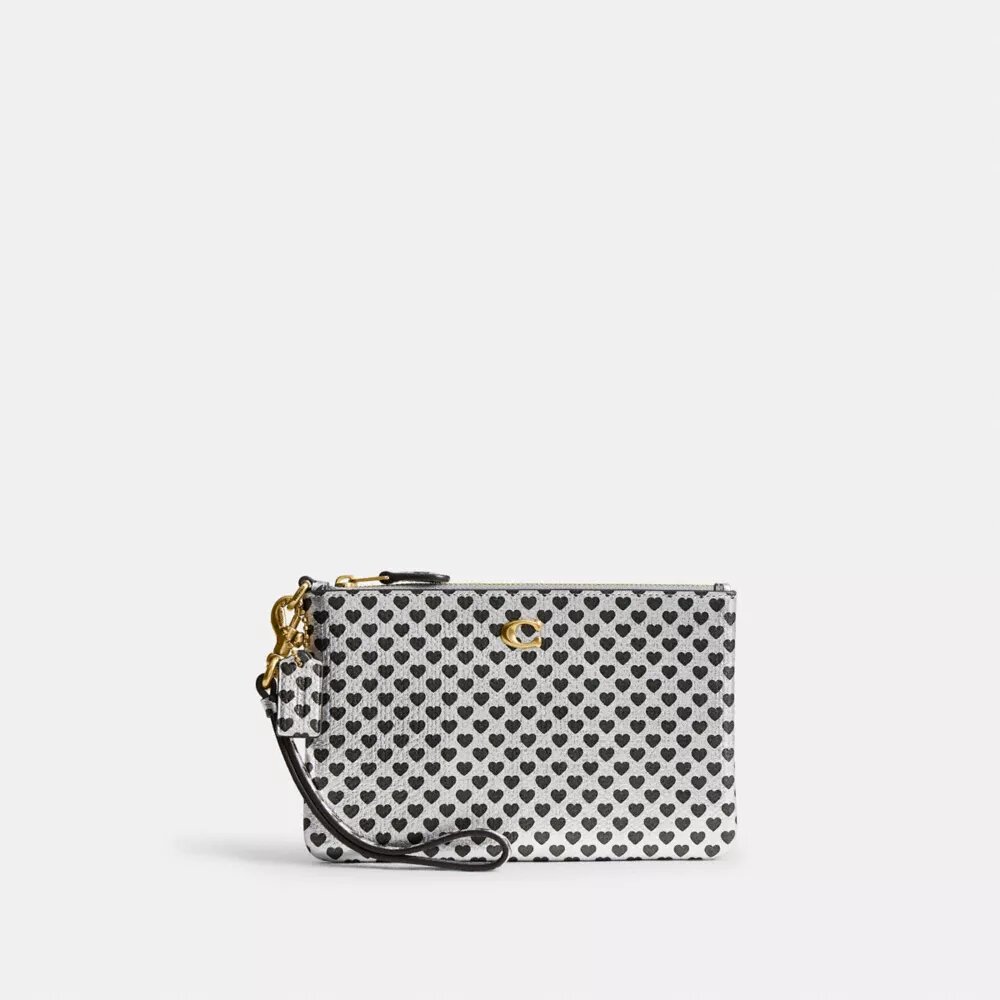 Essential – kleine Handgelenktasche mit Herz-Print