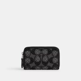 Essential – kleines Kartenetui mit Rundum-Reißverschluss aus „Crystal Signature Jacquard“