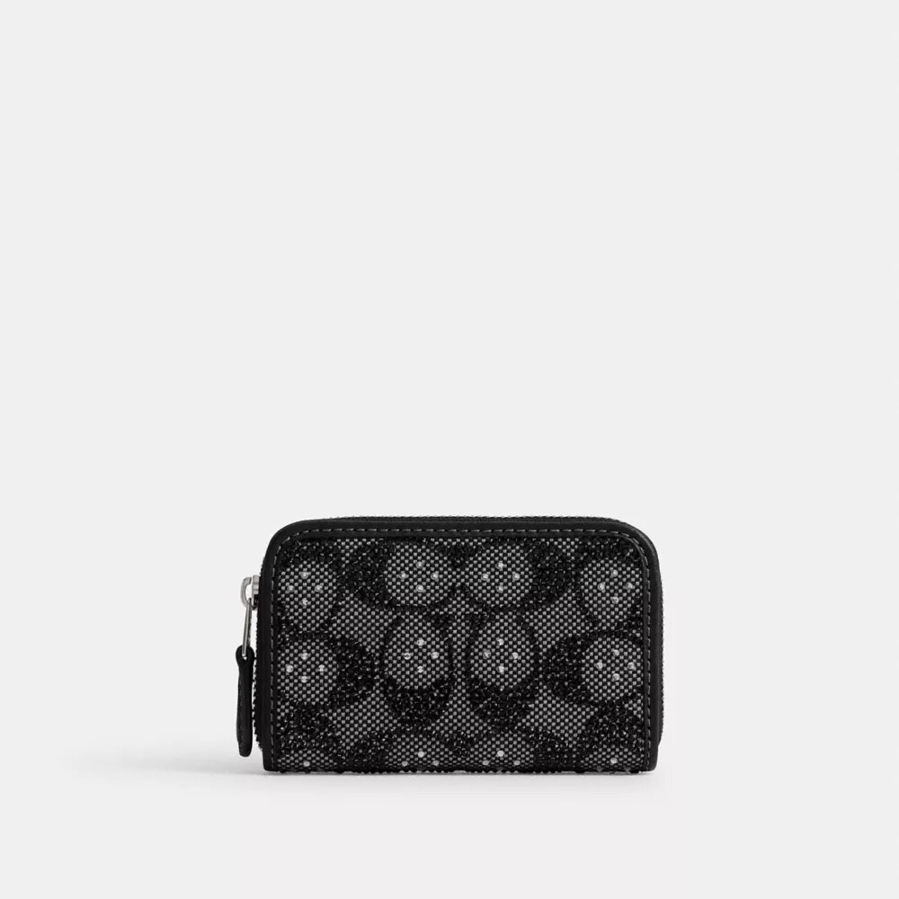 Essential – kleines Kartenetui mit Rundum-Reißverschluss aus „Crystal Signature Jacquard“
