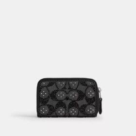 Essential – kleines Kartenetui mit Rundum-Reißverschluss aus „Crystal Signature Jacquard“