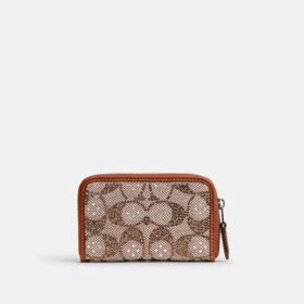 Essential – kleines Kartenetui mit Rundum-Reißverschluss aus „Crystal Signature Jacquard“