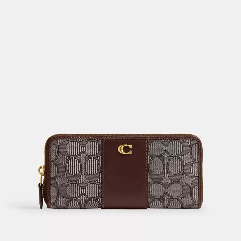 Essential Slim Akkordeon-Geldbörse mit Reißverschluss aus unserem charakteristischen Jacquard