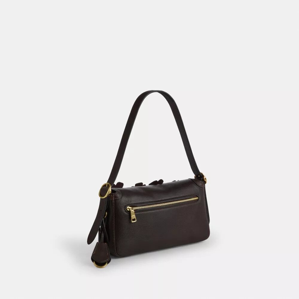 Etta Kleine Schultertasche mit Klappe und Blumenapplikation