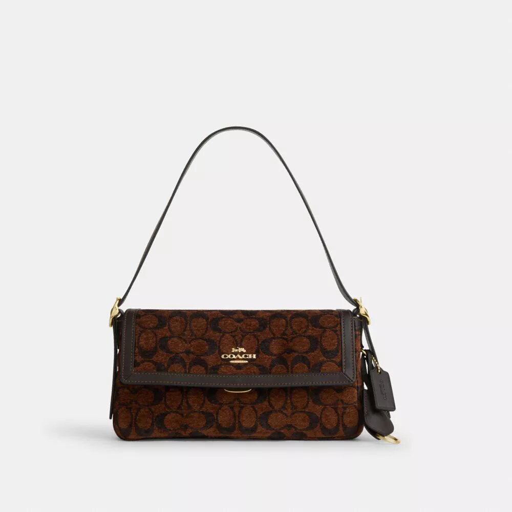 Etta Small Flap-Schultertasche aus charakteristischem Chenille
