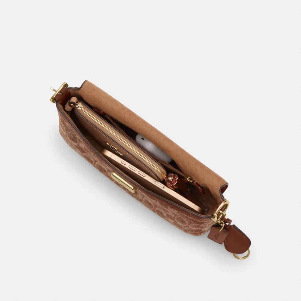 Etta Small Flap-Schultertasche aus charakteristischem Chenille