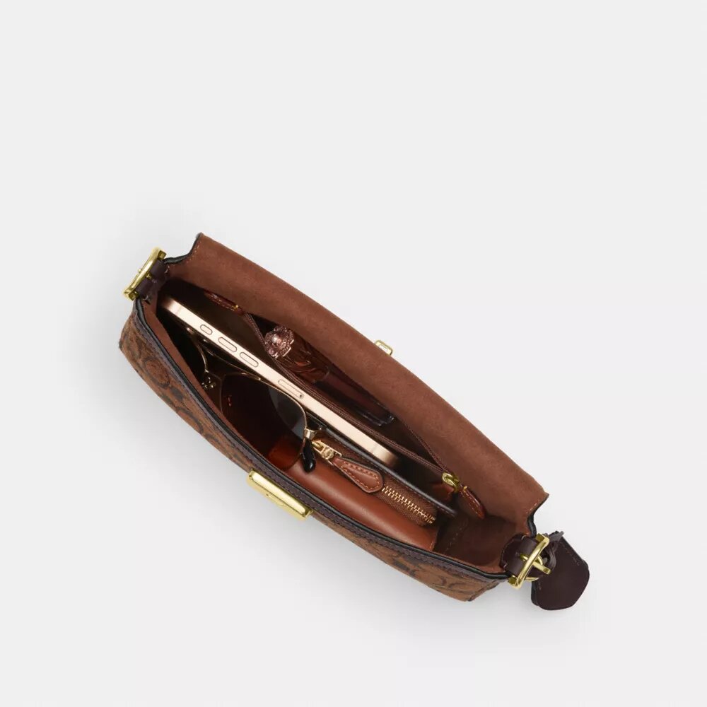 Etta Small Flap-Schultertasche aus charakteristischem Chenille