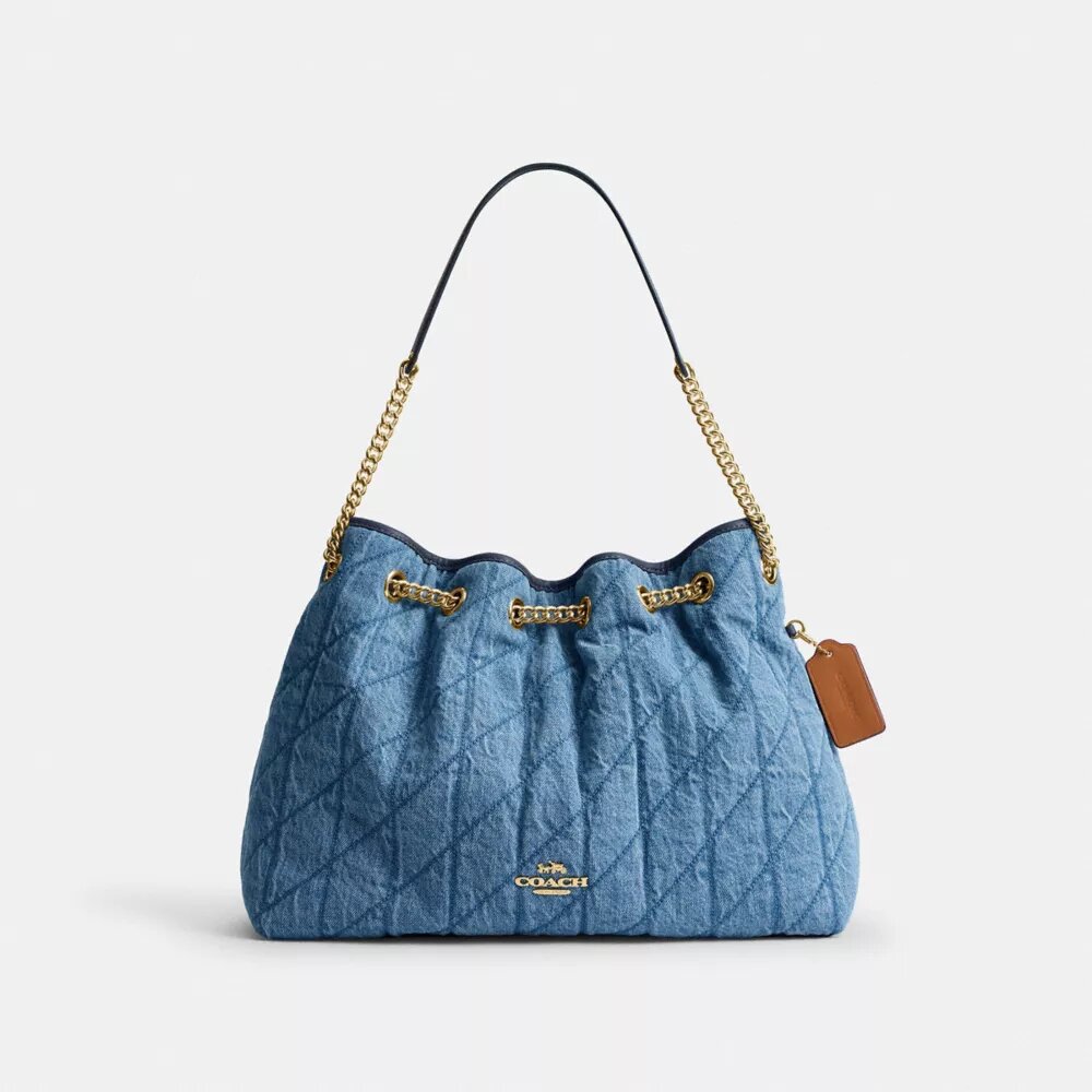 Evelyn-Schultertasche aus regenerativer Baumwolle mit Steppung