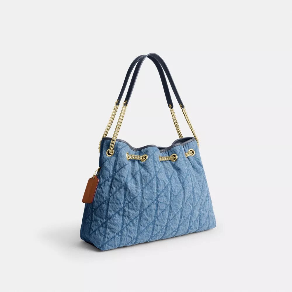 Evelyn-Schultertasche aus regenerativer Baumwolle mit Steppung