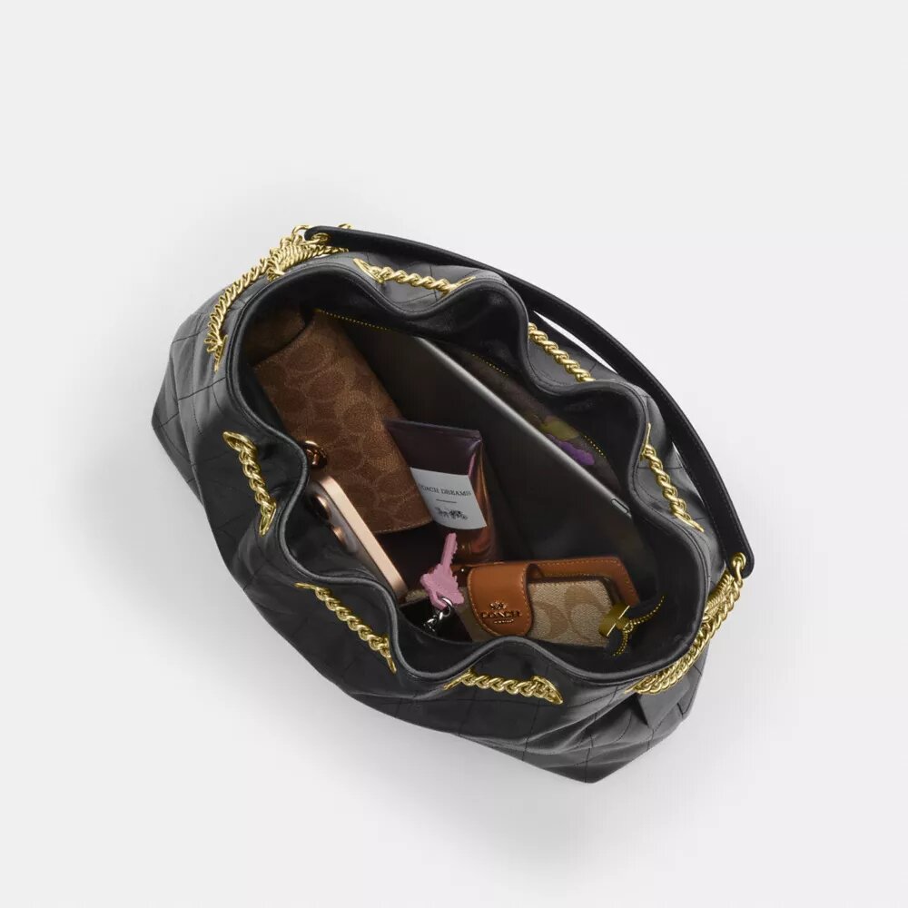 Evelyn-Schultertasche mit Steppung