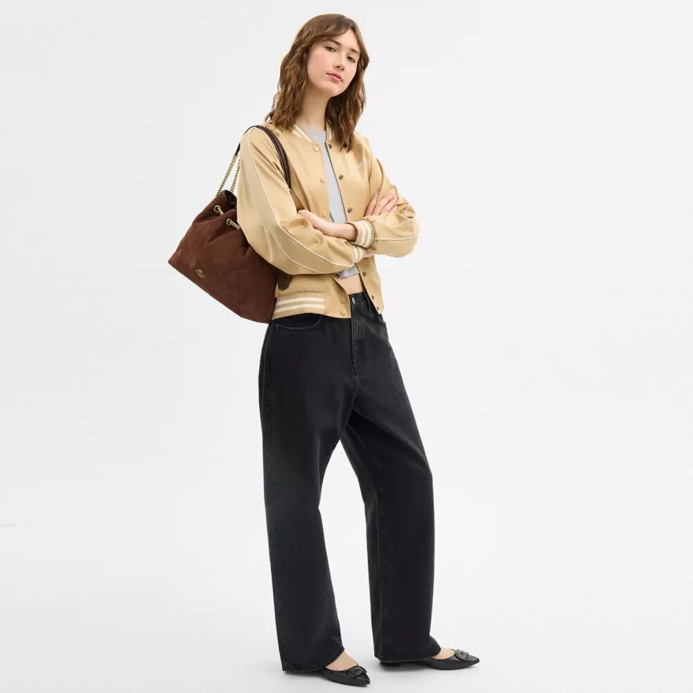 Evelyn-Schultertasche mit Steppung