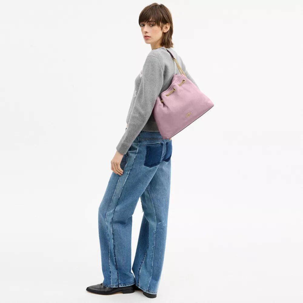 Evelyn-Schultertasche mit Steppung