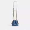 Faye Mini-Kordelzugtasche aus Signature-Denim