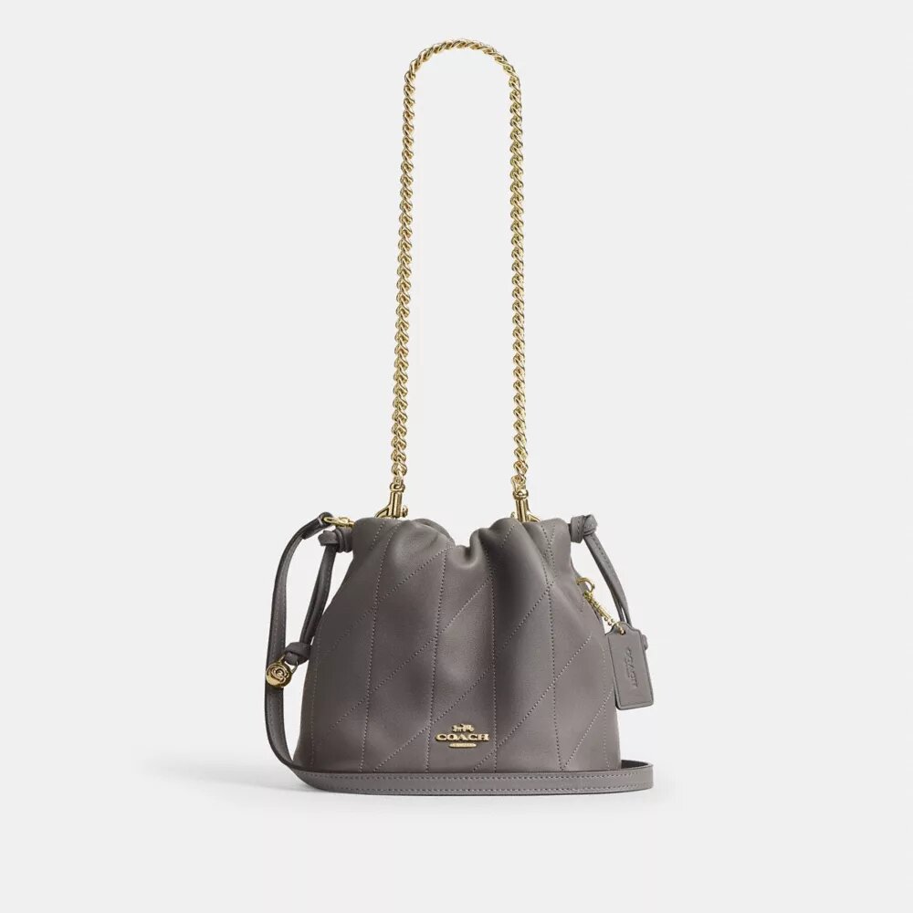 Faye Mini-Kordelzugtasche mit Steppung