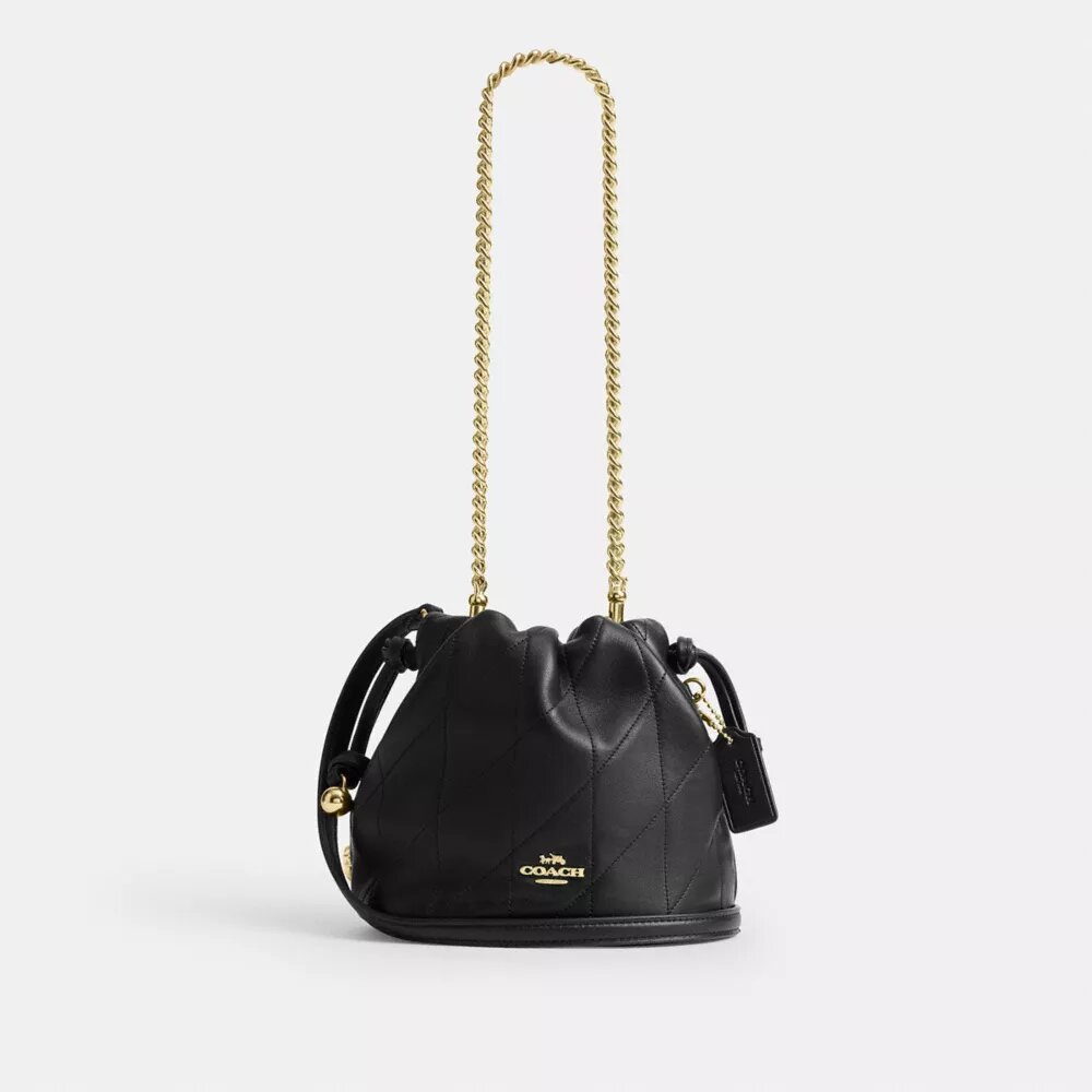 Faye Mini-Kordelzugtasche mit Steppung