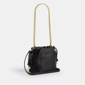 Faye Mini-Kordelzugtasche mit Steppung