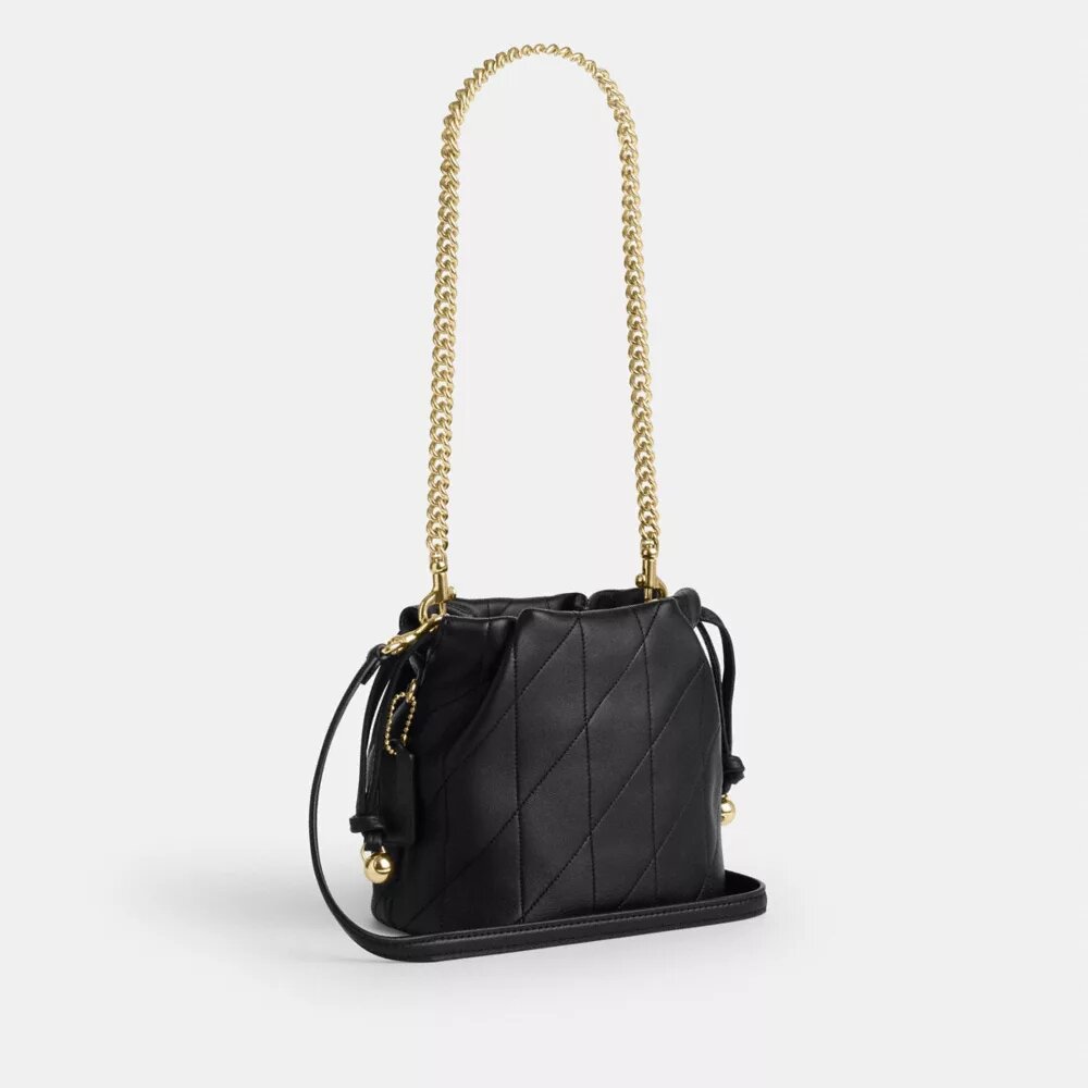 Faye Mini-Kordelzugtasche mit Steppung