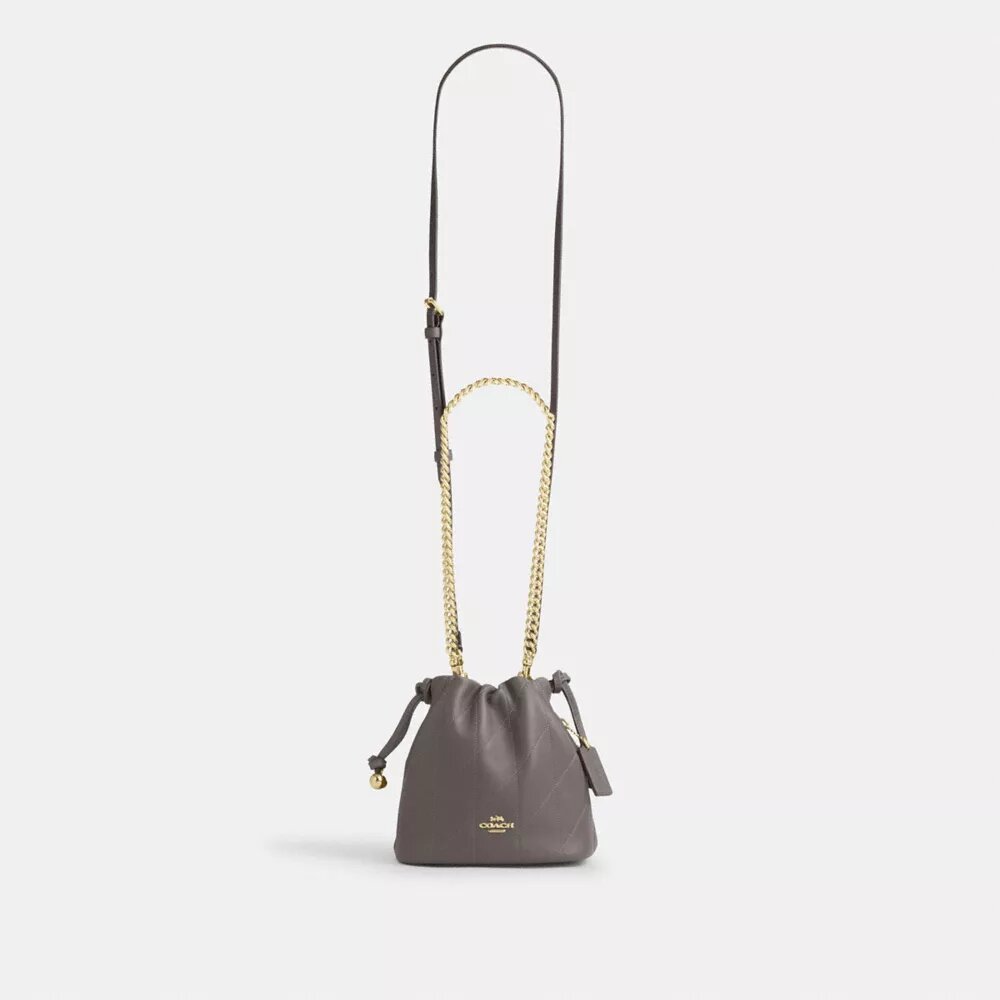 Faye Mini-Kordelzugtasche mit Steppung