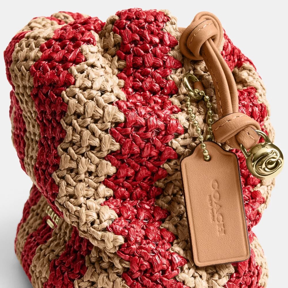 Faye Mini-Kordelzugtasche mit Streifen