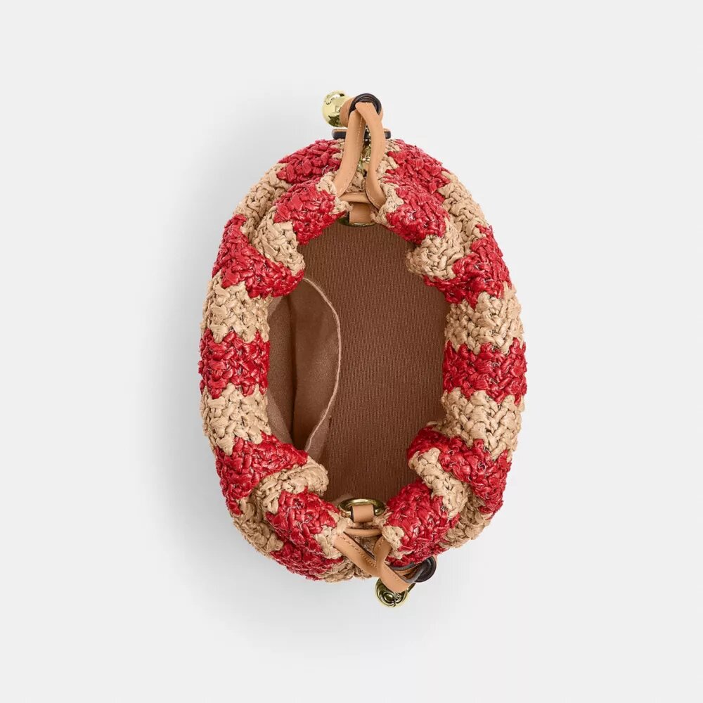 Faye Mini-Kordelzugtasche mit Streifen