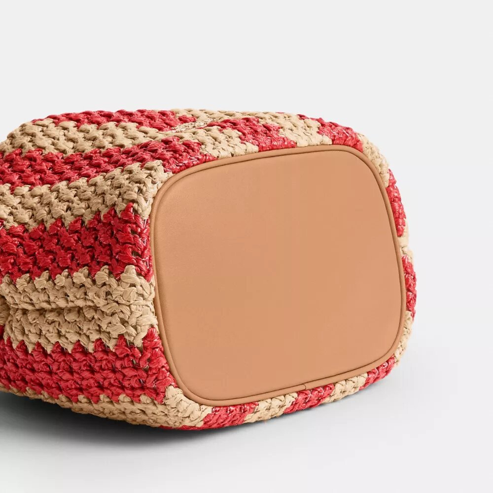 Faye Mini-Kordelzugtasche mit Streifen