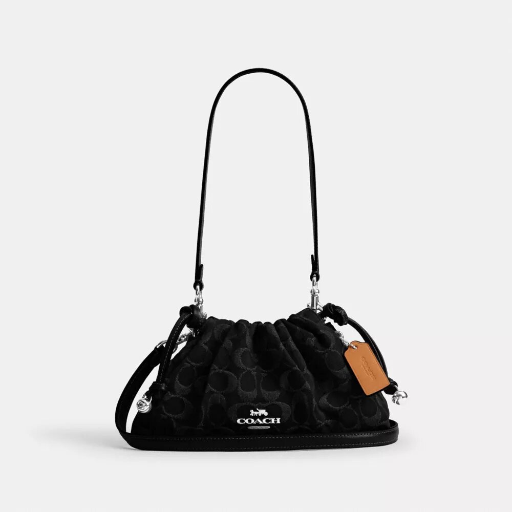 Faye-Schultertasche aus Signature-Denim
