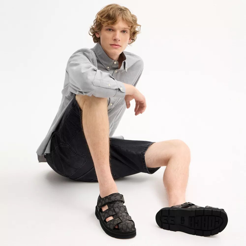 Fisherman-Sandale aus charakteristischem Jacquard