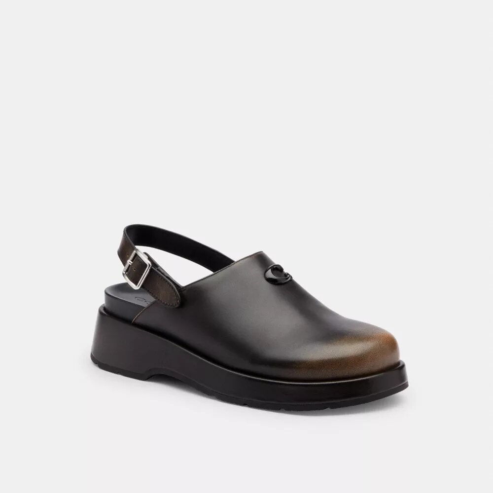 Geformte C-Plateau-Clogs aus „Loved“-Leder