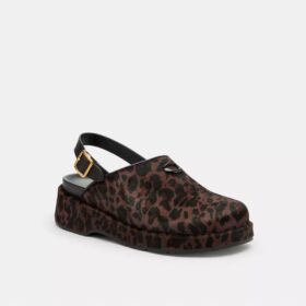 Geformte C-Plateau-Clogs mit Leopardenmuster