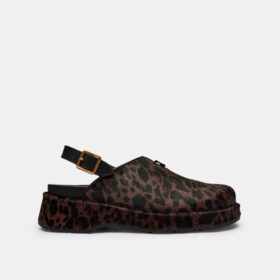 Geformte C-Plateau-Clogs mit Leopardenmuster