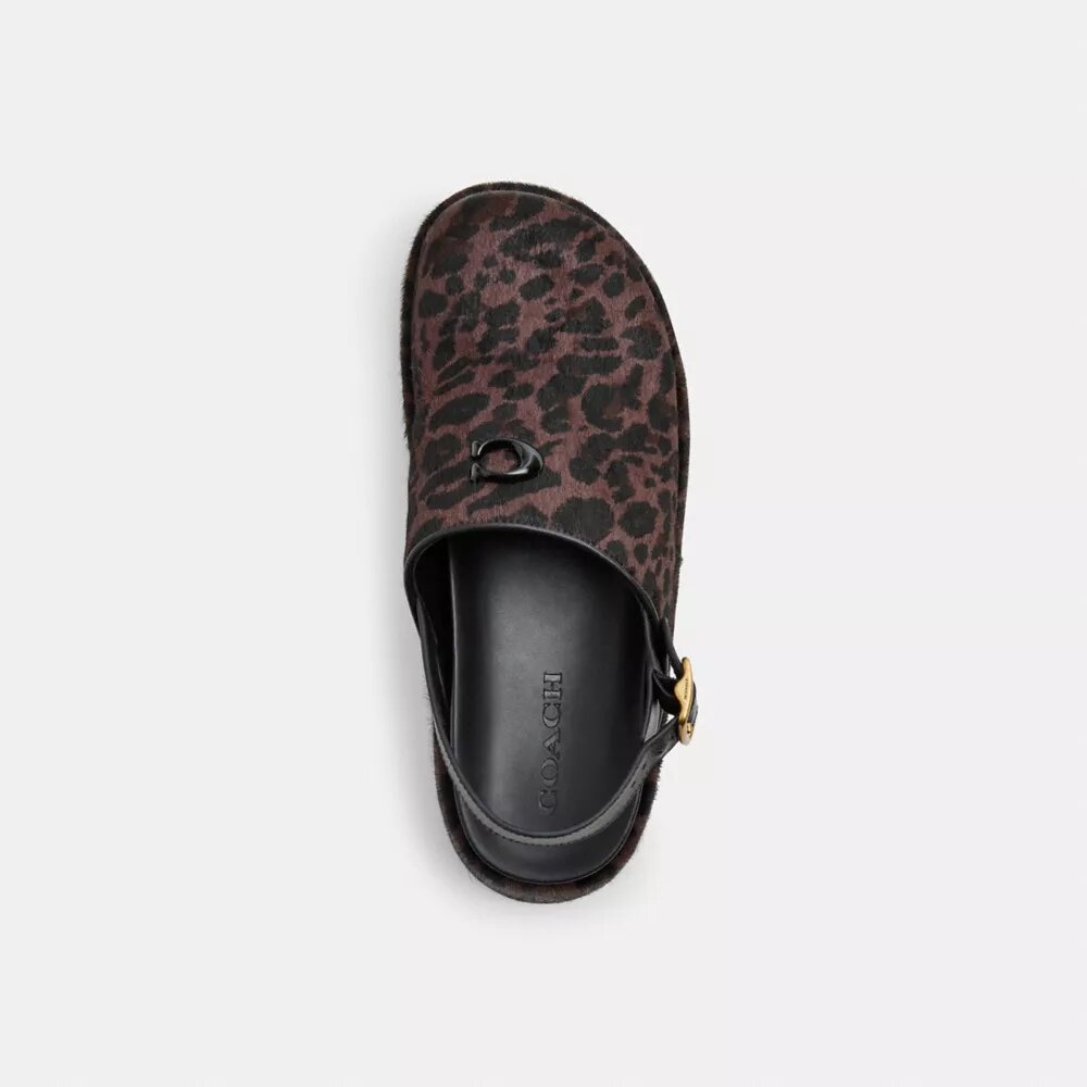 Geformte C-Plateau-Clogs mit Leopardenmuster