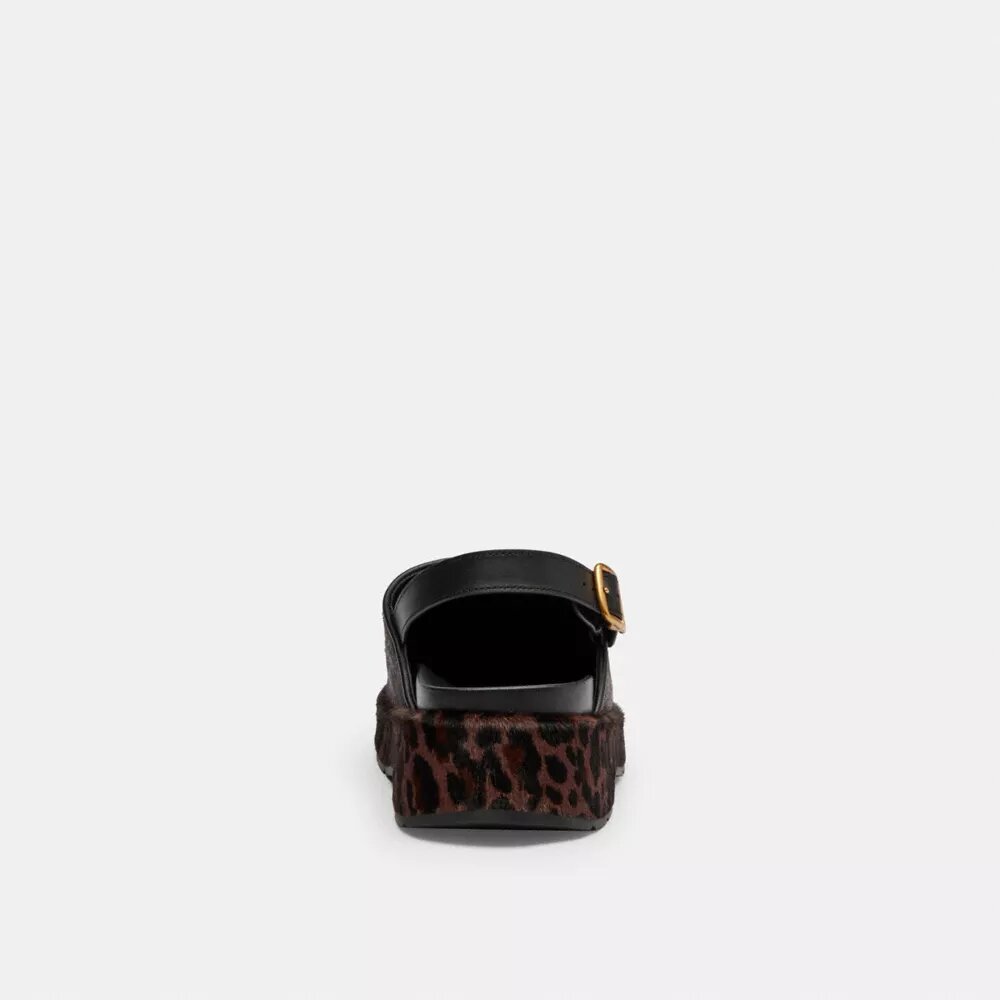 Geformte C-Plateau-Clogs mit Leopardenmuster