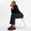 Geformte C-Plateau-Clogs mit Leopardenmuster
