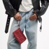 Geldbörse mit Doppelreißverschluss aus Signature-Denim