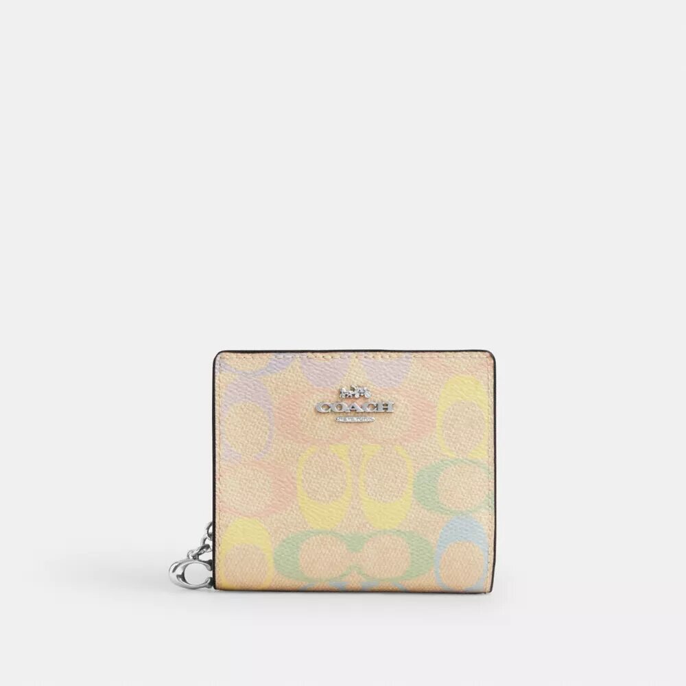 Geldbörse mit Druckknopfverschluss aus „Rainbow Signature Canvas“