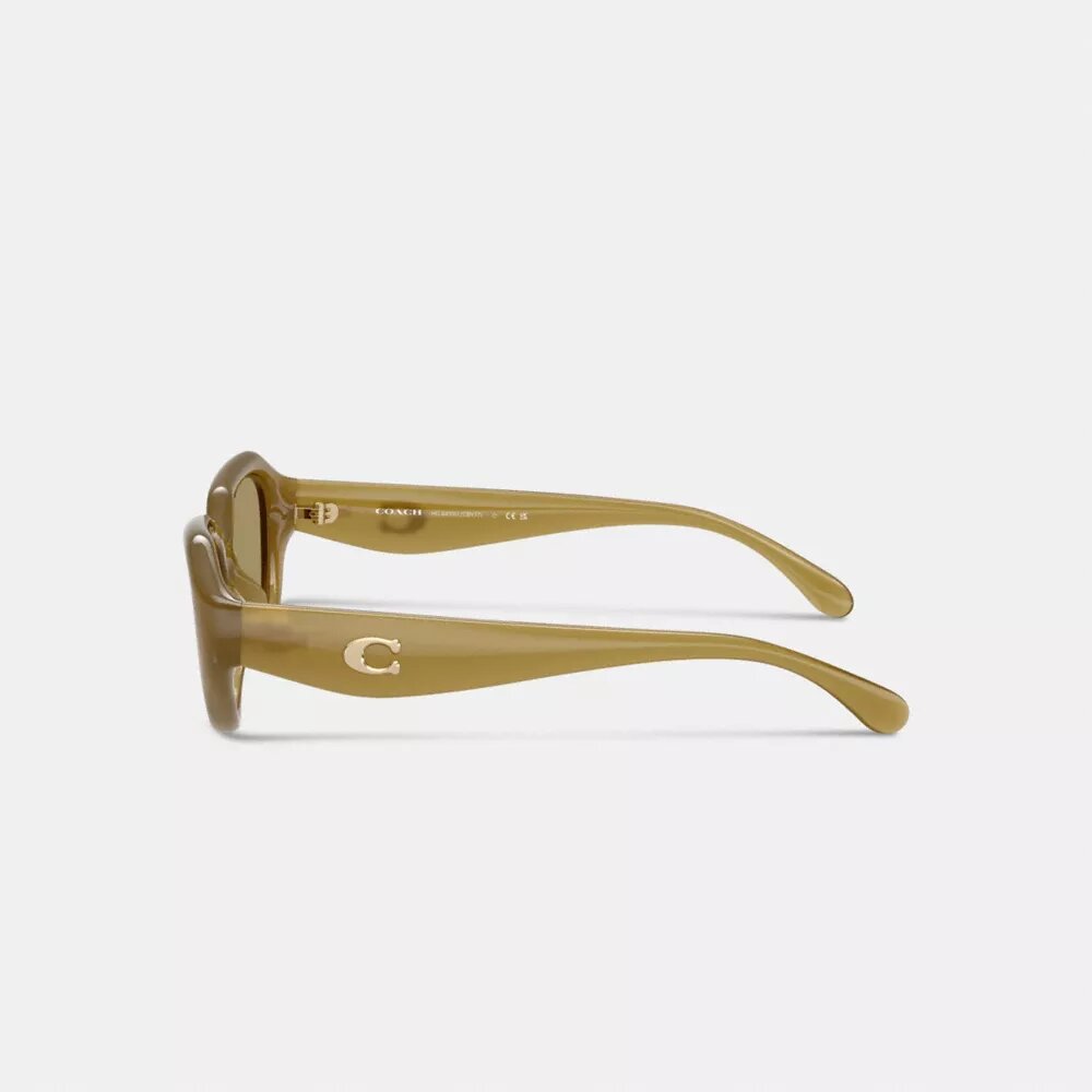 Geometrische Sonnenbrille mit C-Metallbeschlägen