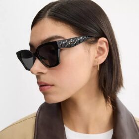 Gesteppte quadratische Sonnenbrille