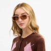 Gesteppte rechteckige Sonnenbrille