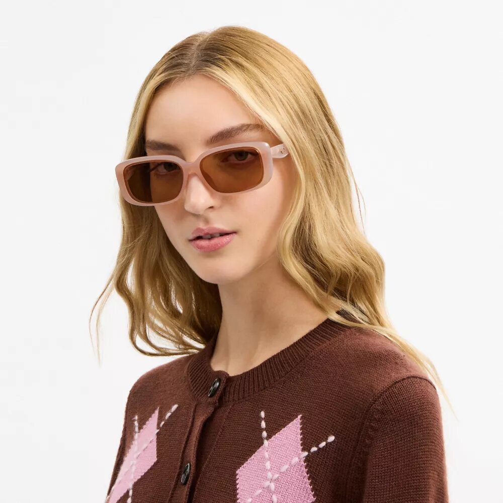 Gesteppte rechteckige Sonnenbrille