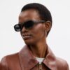 Gesteppte Sonnenbrille in oval-rechteckiger Form