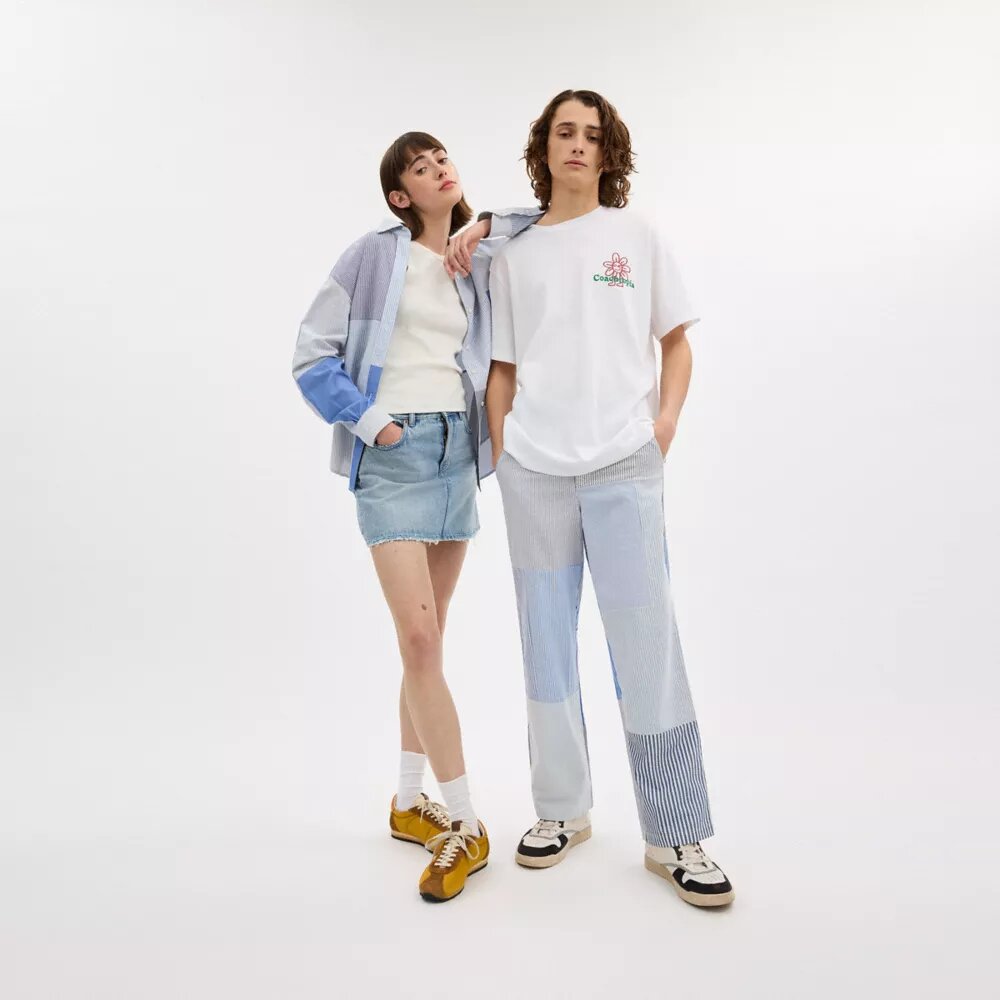 Gestreifte Patchwork-Hose