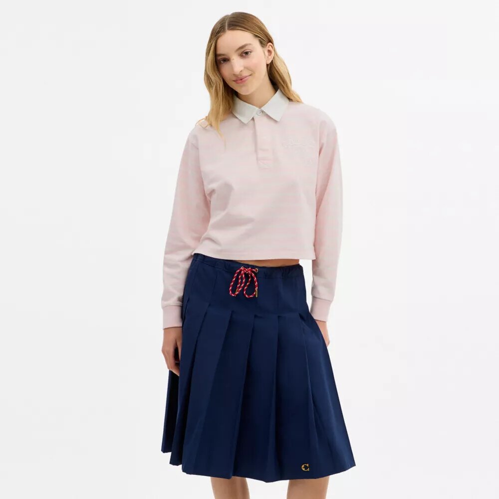 Gestreiftes Rugby-Poloshirt mit Horse and Carriage-Motiv aus Bio-Baumwolle