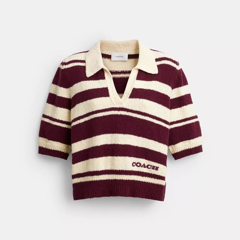 Gestreiftes Strick-Poloshirt